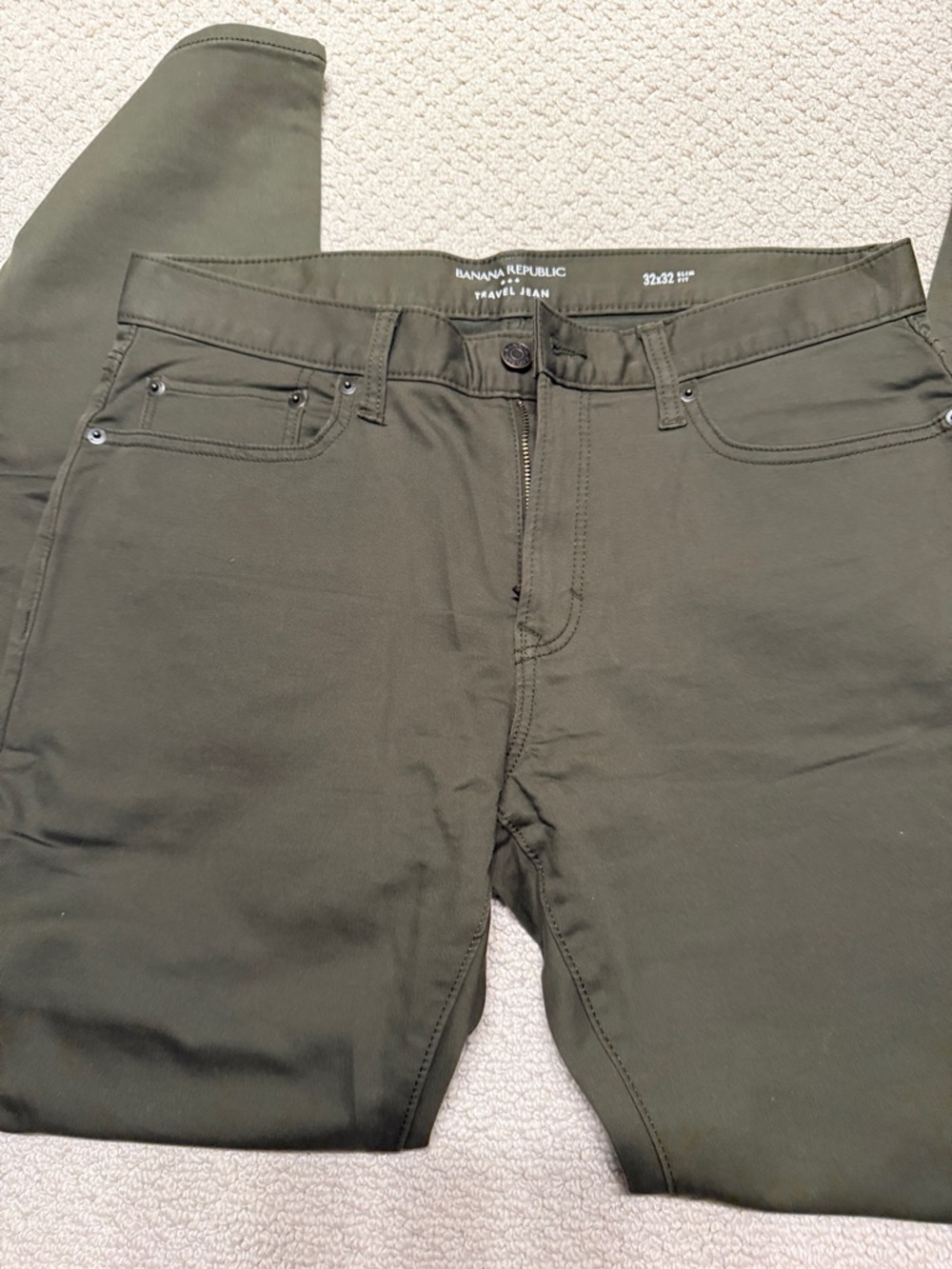 Banana Republic Olive Green Travel Jeans 32x32